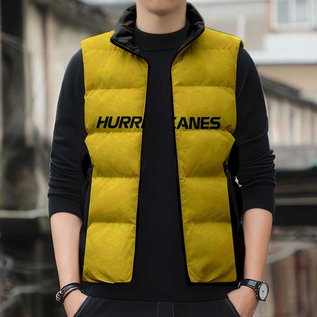 New Zealand Rugby Pacific Custom Sleeveless Puffer Jacket Hau Awhiowhio Maori Tribal Tattoo - Aussie Hoodie
