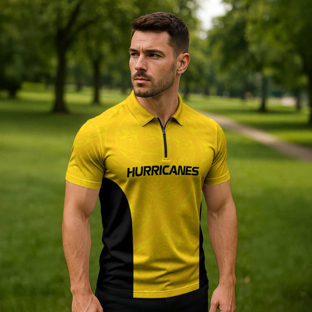New Zealand Rugby Pacific Custom Zipper Polo Shirt Hau Awhiowhio Maori Tribal Tattoo - Aussie Hoodie