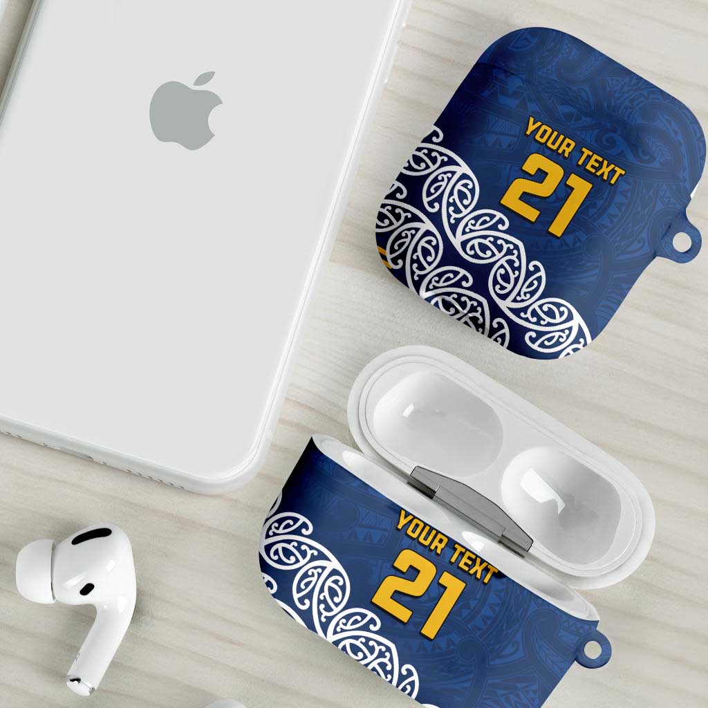 New Zealand Rugby Pacific Custom AirPods Case Kahupeka Maori Kowhaiwhai Pattern - Aussie Hoodie