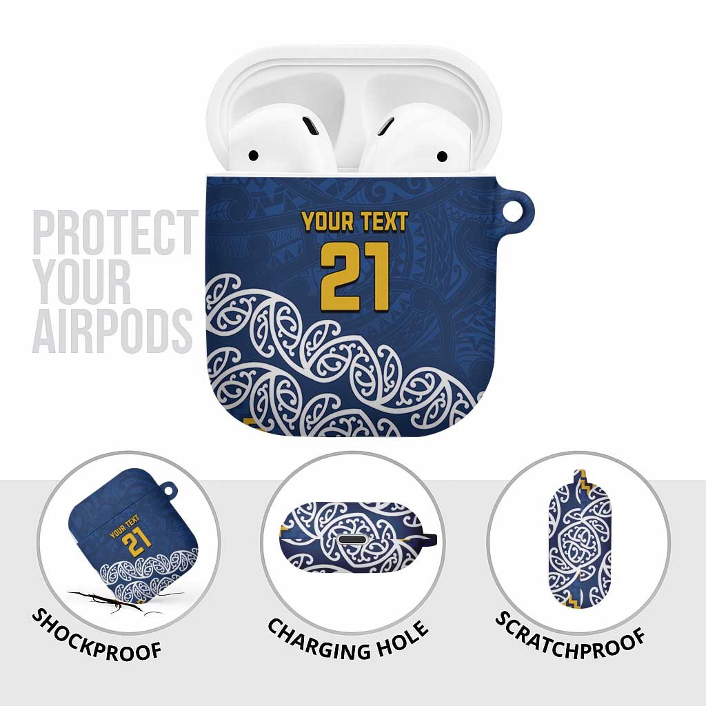New Zealand Rugby Pacific Custom AirPods Case Kahupeka Maori Kowhaiwhai Pattern - Aussie Hoodie