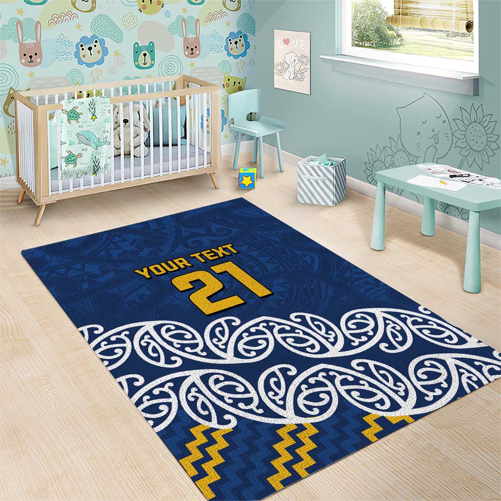 New Zealand Rugby Pacific Custom Area Rug Kahupeka Maori Kowhaiwhai Pattern