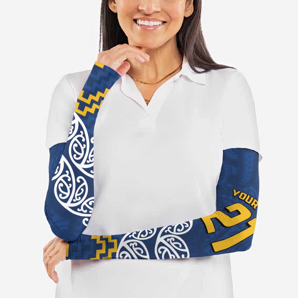 New Zealand Rugby Pacific Custom Arm Sleeves Kahupeka Maori Kowhaiwhai Pattern - Aussie Hoodie