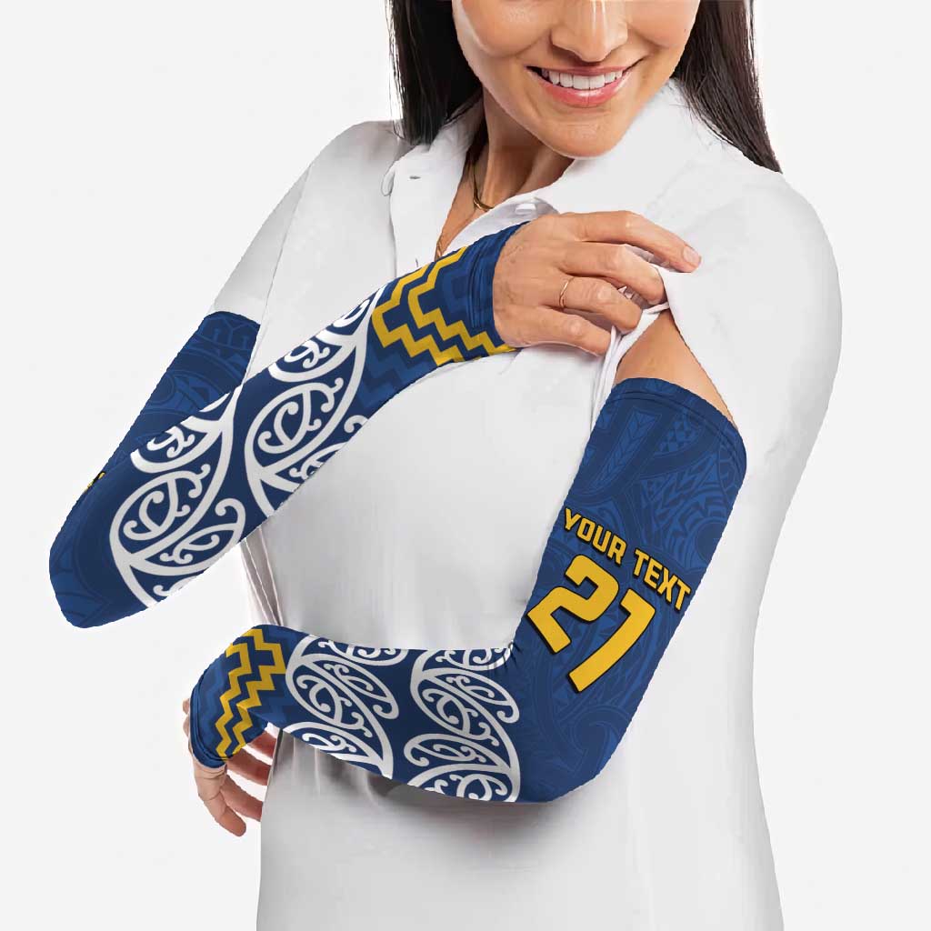 New Zealand Rugby Pacific Custom Arm Sleeves Kahupeka Maori Kowhaiwhai Pattern - Aussie Hoodie