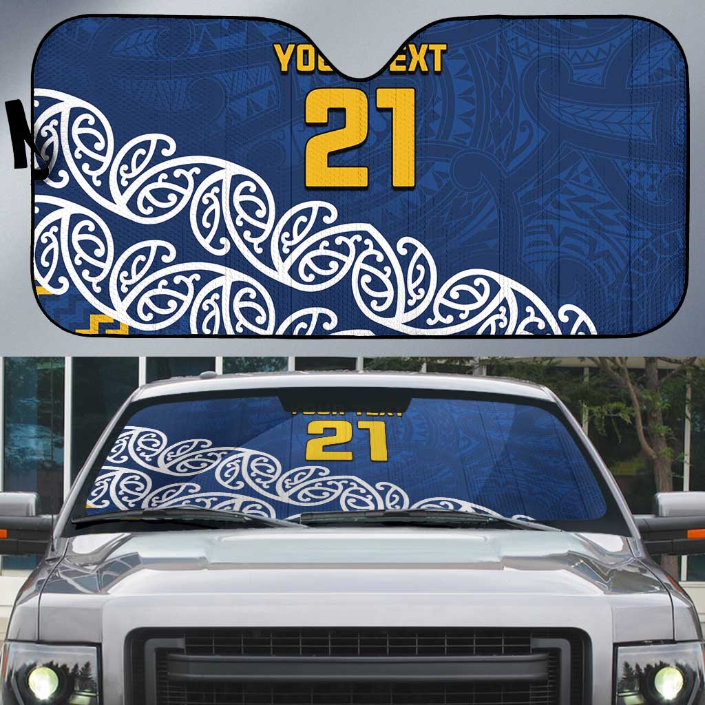New Zealand Rugby Pacific Custom Auto Sun Shade Kahupeka Maori Kowhaiwhai Pattern - Aussie Hoodie