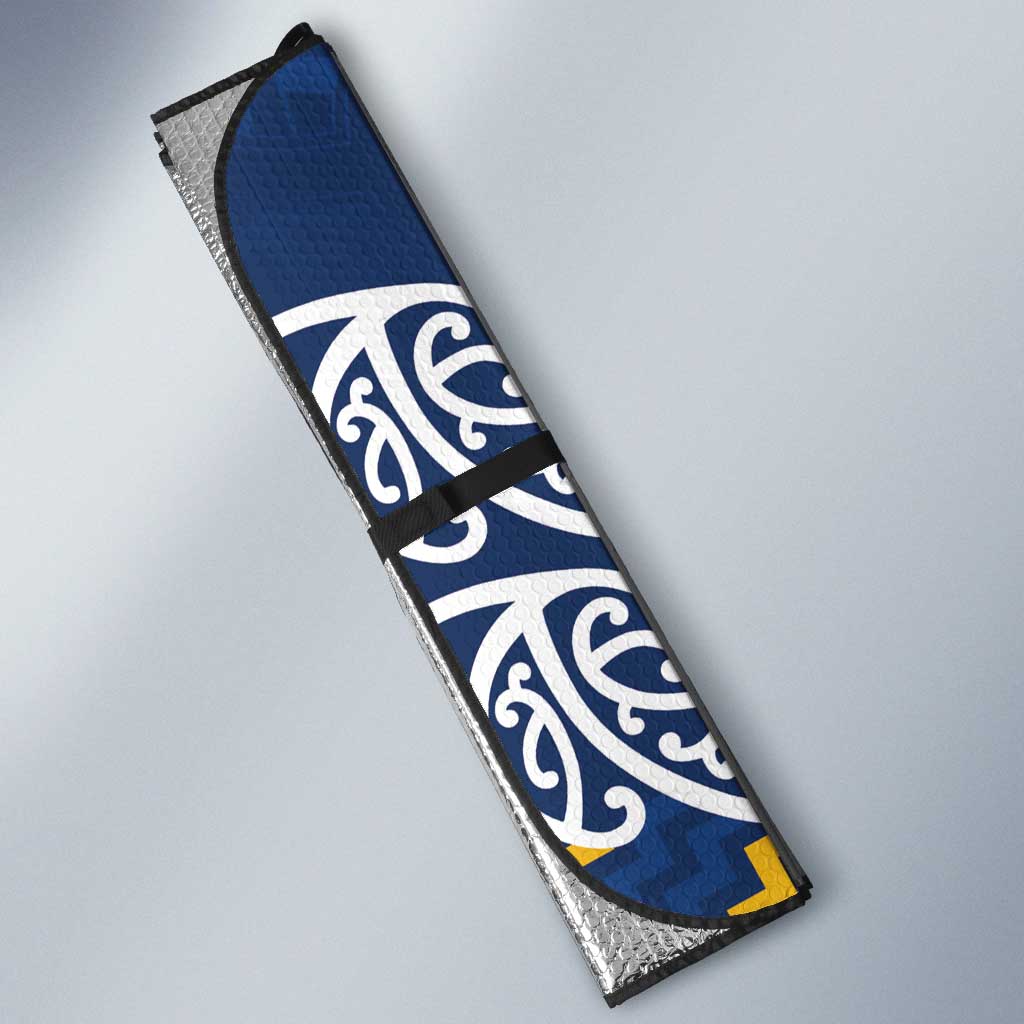 New Zealand Rugby Pacific Custom Auto Sun Shade Kahupeka Maori Kowhaiwhai Pattern - Aussie Hoodie