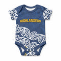 New Zealand Maori Rugby Pacific Custom Baby Onesie Kahupeka Maori Kowhaiwhai Pattern