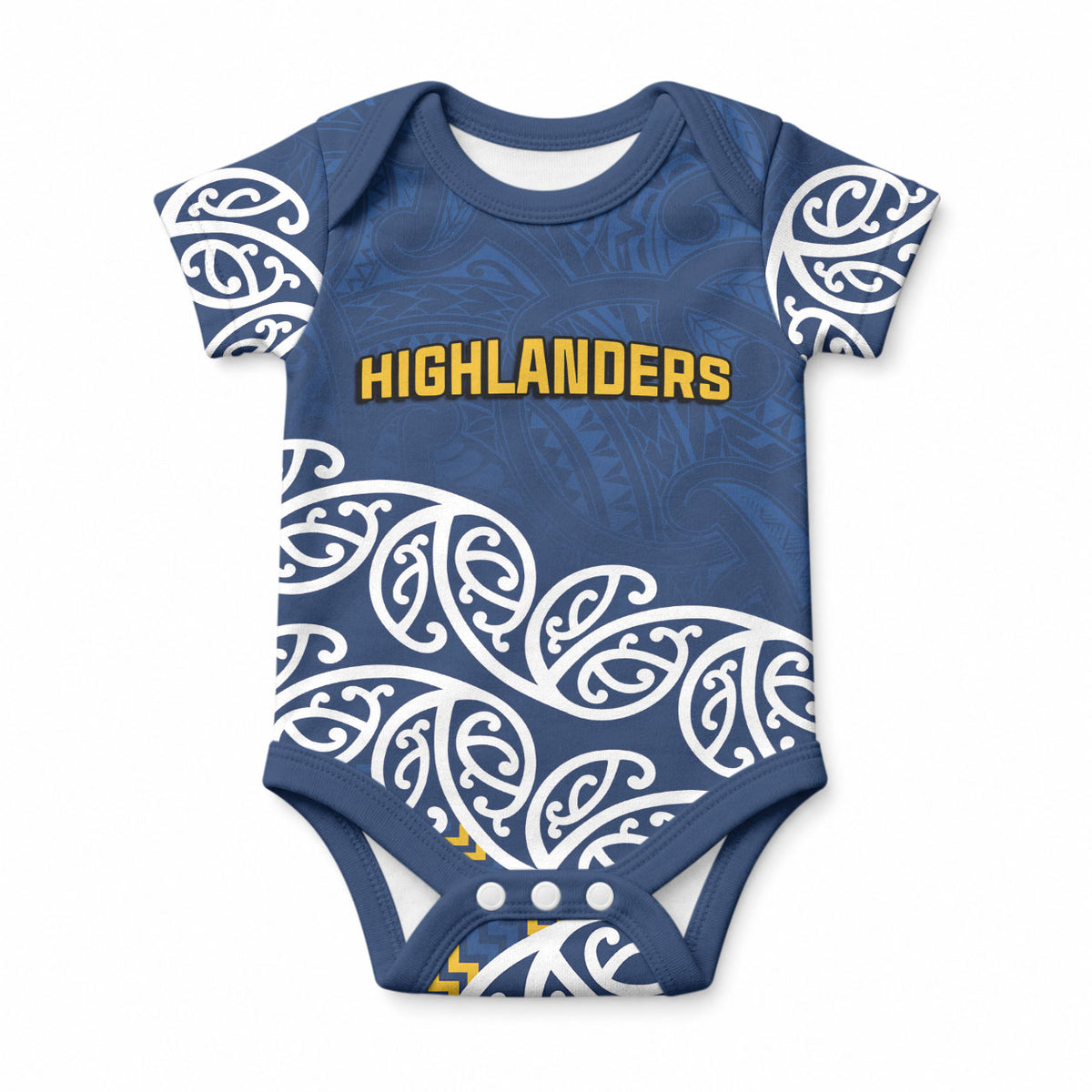 New Zealand Maori Rugby Pacific Custom Baby Onesie Kahupeka Maori Kowhaiwhai Pattern