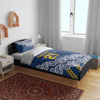 New Zealand Rugby Pacific Custom Bedding Set Kahupeka Maori Kowhaiwhai Pattern