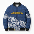 New Zealand Rugby Pacific Custom Bomber Puffer Jacket Kahupeka Maori Kowhaiwhai Pattern - Aussie Hoodie