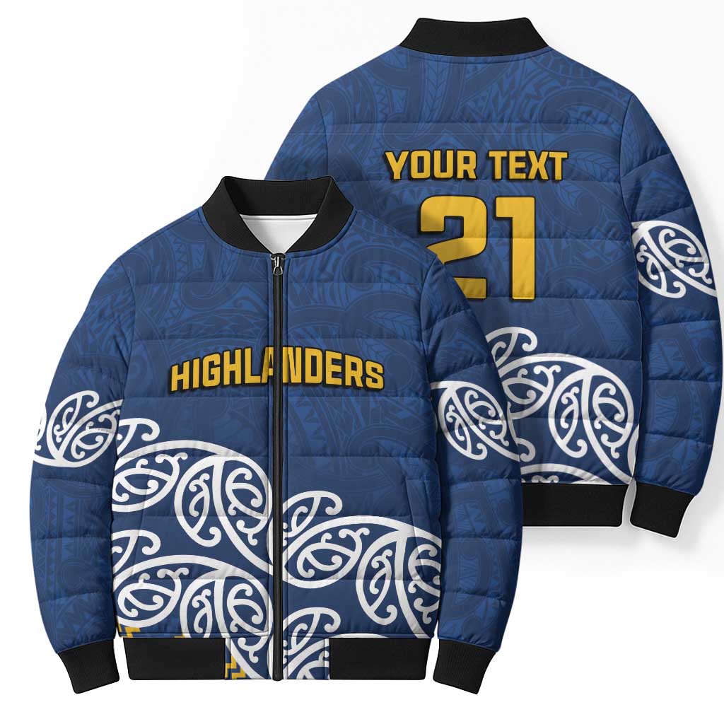 New Zealand Rugby Pacific Custom Bomber Puffer Jacket Kahupeka Maori Kowhaiwhai Pattern - Aussie Hoodie