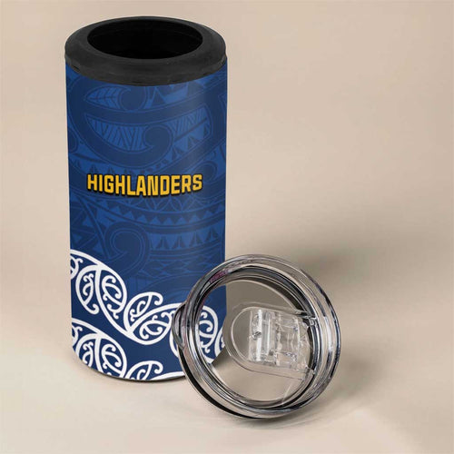 New Zealand Rugby Pacific Custom 4 in 1 Can Cooler Tumbler Kahupeka Maori Kowhaiwhai Pattern