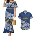 New Zealand Rugby Pacific Custom Couples Matching Mermaid Dress and Hawaiian Shirt Kahupeka Maori Kowhaiwhai Pattern