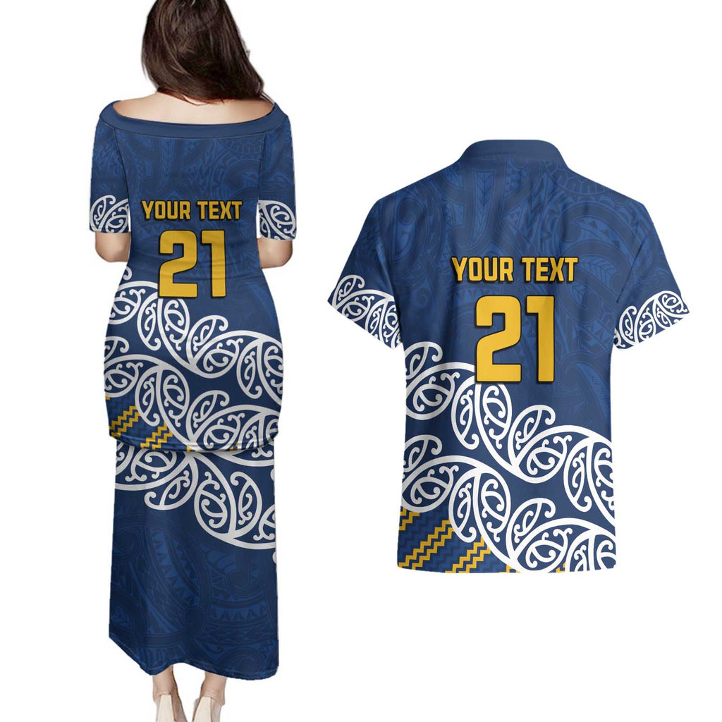 New Zealand Rugby Pacific Custom Couples Matching Puletasi and Hawaiian Shirt Kahupeka Maori Kowhaiwhai Pattern