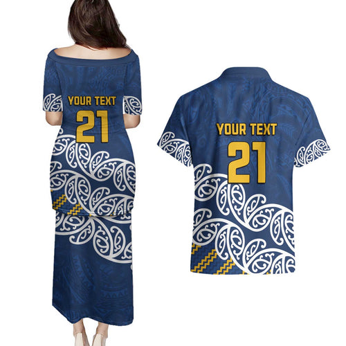 New Zealand Rugby Pacific Custom Couples Matching Puletasi and Hawaiian Shirt Kahupeka Maori Kowhaiwhai Pattern
