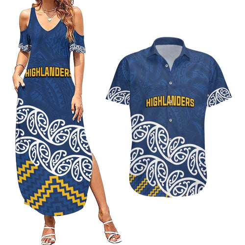 New Zealand Rugby Pacific Custom Couples Matching Summer Maxi Dress and Hawaiian Shirt Kahupeka Maori Kowhaiwhai Pattern