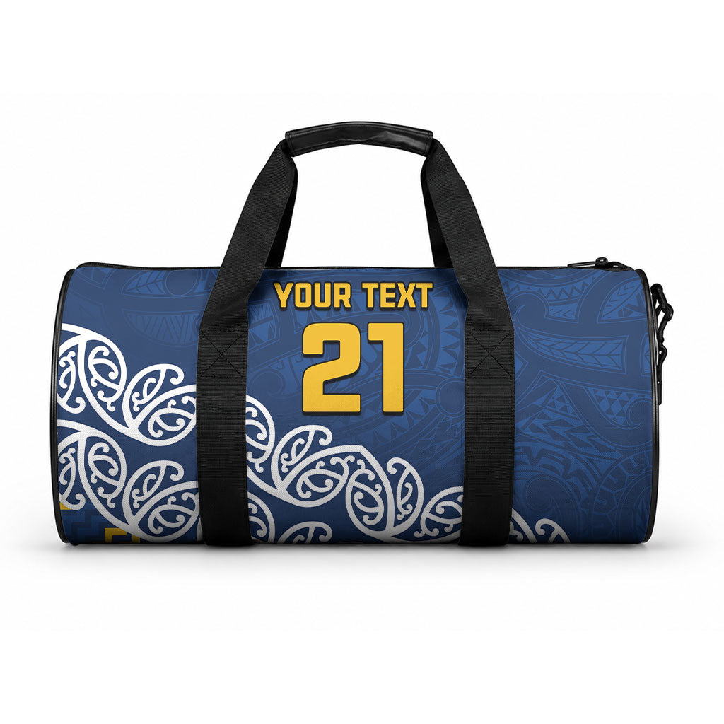 New Zealand Maori Rugby Pacific Custom Duffle Bag Kahupeka Maori Kowhaiwhai Pattern