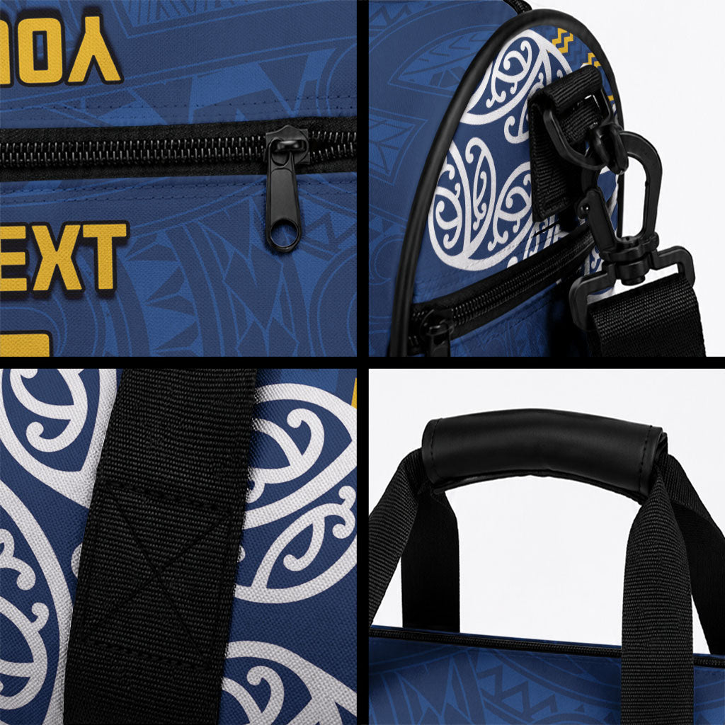 New Zealand Maori Rugby Pacific Custom Duffle Bag Kahupeka Maori Kowhaiwhai Pattern