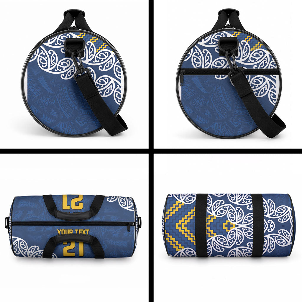 New Zealand Maori Rugby Pacific Custom Duffle Bag Kahupeka Maori Kowhaiwhai Pattern