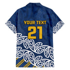 New Zealand Rugby Pacific Custom Family Matching Off The Shoulder Long Sleeve Dress and Hawaiian Shirt Kahupeka Maori Kowhaiwhai Pattern