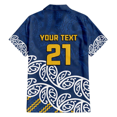 New Zealand Rugby Pacific Custom Family Matching Off Shoulder Short Dress and Hawaiian Shirt Kahupeka Maori Kowhaiwhai Pattern