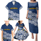 New Zealand Rugby Pacific Custom Family Matching Puletasi and Hawaiian Shirt Kahupeka Maori Kowhaiwhai Pattern