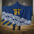 New Zealand Rugby Pacific Custom Hooded Blanket Kahupeka Maori Kowhaiwhai Pattern