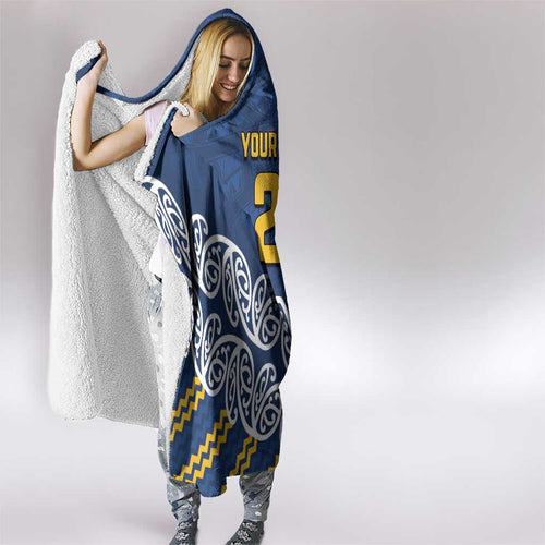 New Zealand Rugby Pacific Custom Hooded Blanket Kahupeka Maori Kowhaiwhai Pattern