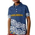New Zealand Rugby Pacific Custom Kid Polo Shirt Kahupeka Maori Kowhaiwhai Pattern