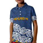 New Zealand Rugby Pacific Custom Kid Polo Shirt Kahupeka Maori Kowhaiwhai Pattern