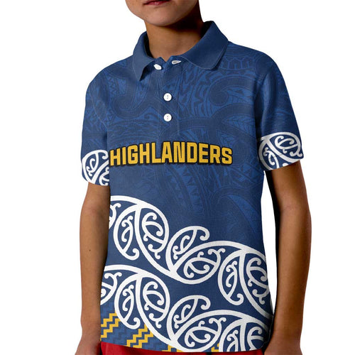 New Zealand Rugby Pacific Custom Kid Polo Shirt Kahupeka Maori Kowhaiwhai Pattern