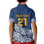 New Zealand Rugby Pacific Custom Kid Polo Shirt Kahupeka Maori Kowhaiwhai Pattern