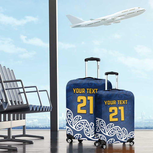 New Zealand Rugby Pacific Custom Luggage Cover Kahupeka Maori Kowhaiwhai Pattern