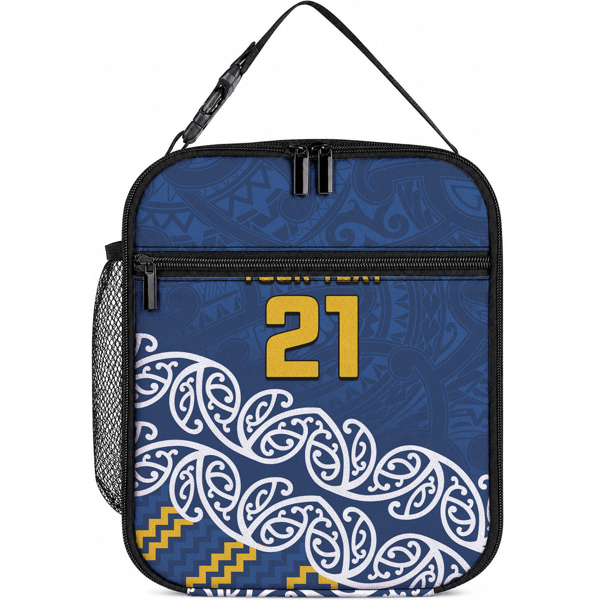 New Zealand Maori Rugby Pacific Custom Lunch Bag Kahupeka Maori Kowhaiwhai Pattern