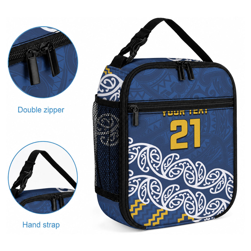 New Zealand Maori Rugby Pacific Custom Lunch Bag Kahupeka Maori Kowhaiwhai Pattern