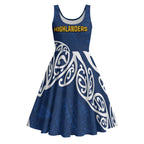 New Zealand Rugby Pacific Custom Midi Dress Kahupeka Maori Kowhaiwhai Pattern - Aussie Hoodie