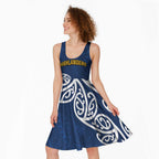 New Zealand Rugby Pacific Custom Midi Dress Kahupeka Maori Kowhaiwhai Pattern - Aussie Hoodie