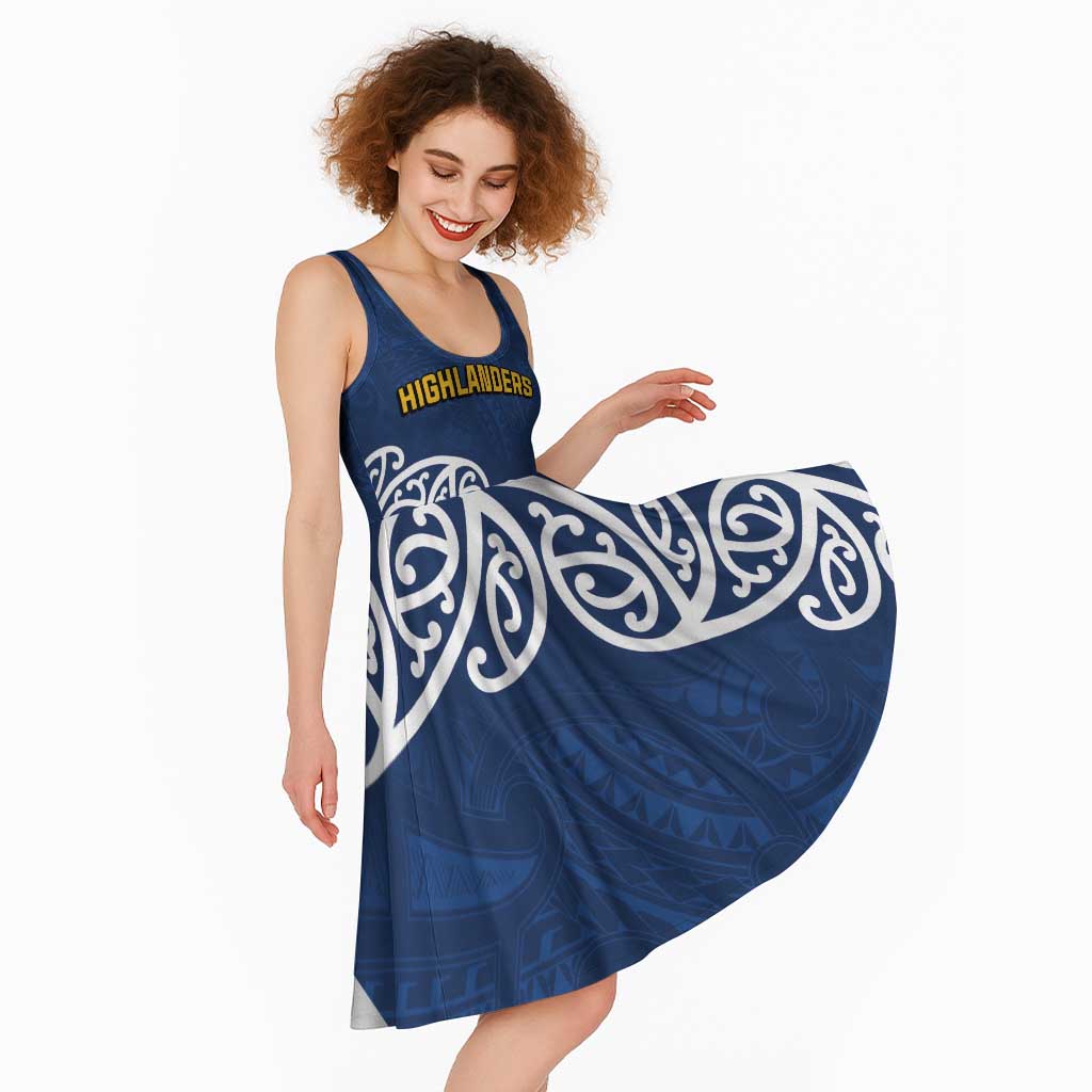 New Zealand Rugby Pacific Custom Midi Dress Kahupeka Maori Kowhaiwhai Pattern - Aussie Hoodie