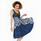 New Zealand Rugby Pacific Custom Midi Dress Kahupeka Maori Kowhaiwhai Pattern - Aussie Hoodie