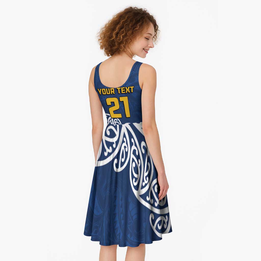 New Zealand Rugby Pacific Custom Midi Dress Kahupeka Maori Kowhaiwhai Pattern - Aussie Hoodie