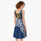 New Zealand Rugby Pacific Custom Midi Dress Kahupeka Maori Kowhaiwhai Pattern - Aussie Hoodie