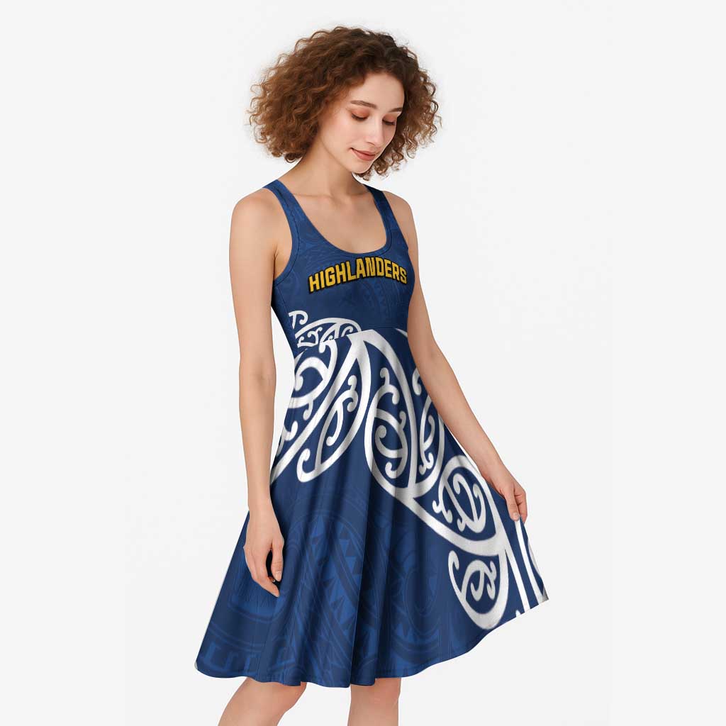 New Zealand Rugby Pacific Custom Midi Dress Kahupeka Maori Kowhaiwhai Pattern - Aussie Hoodie