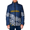 New Zealand Rugby Pacific Custom Padded Jacket Kahupeka Maori Kowhaiwhai Pattern - Aussie Hoodie
