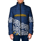 New Zealand Rugby Pacific Custom Padded Jacket Kahupeka Maori Kowhaiwhai Pattern - Aussie Hoodie