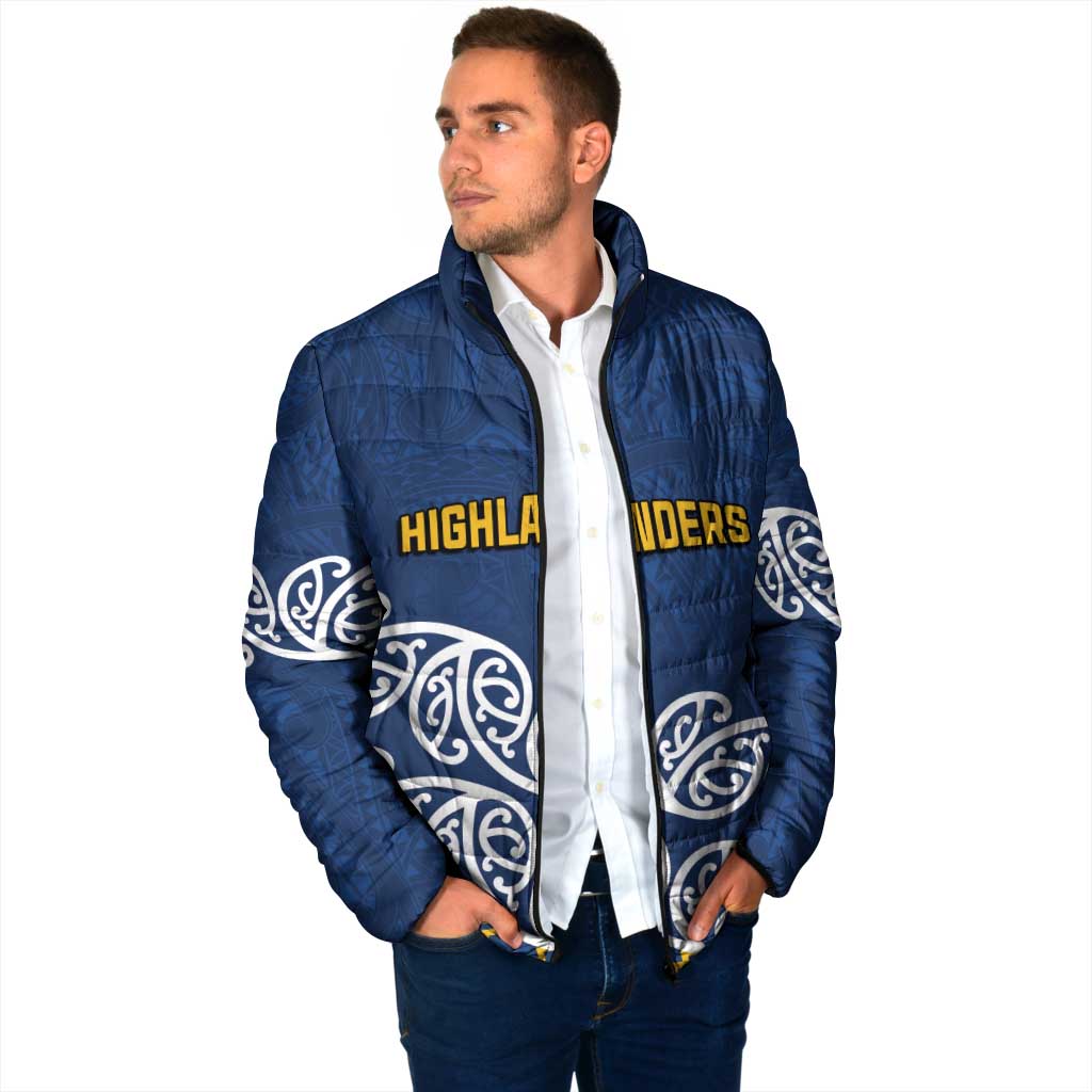 New Zealand Rugby Pacific Custom Padded Jacket Kahupeka Maori Kowhaiwhai Pattern - Aussie Hoodie