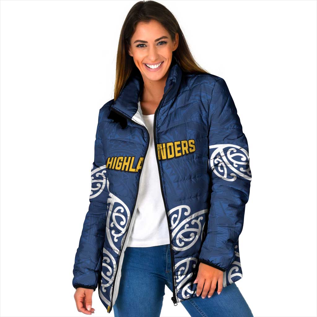 New Zealand Rugby Pacific Custom Padded Jacket Kahupeka Maori Kowhaiwhai Pattern - Aussie Hoodie