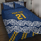 New Zealand Rugby Pacific Custom Quilt Bed Set Kahupeka Maori Kowhaiwhai Pattern