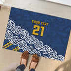 New Zealand Rugby Pacific Custom Rubber Doormat Kahupeka Maori Kowhaiwhai Pattern