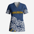 New Zealand Rugby Pacific Custom Scrub Top Kahupeka Maori Kowhaiwhai Pattern - Aussie Hoodie
