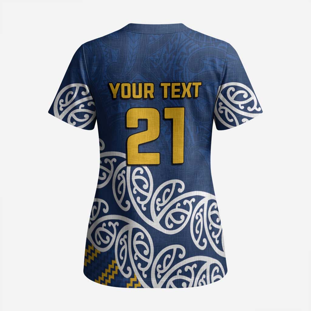 New Zealand Rugby Pacific Custom Scrub Top Kahupeka Maori Kowhaiwhai Pattern - Aussie Hoodie