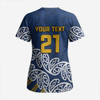 New Zealand Rugby Pacific Custom Scrub Top Kahupeka Maori Kowhaiwhai Pattern - Aussie Hoodie